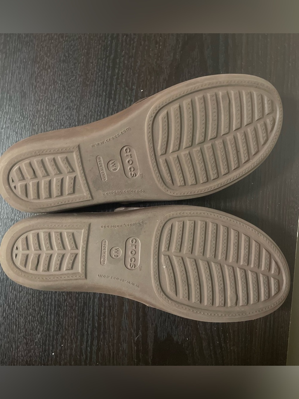 CROCS Women's Brown Slip-On Wedge Sandals | Size 9 - Picture 8 of 9